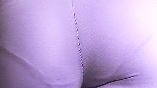MILF with Fit Ass in Leggings Teases Visible Panty Line