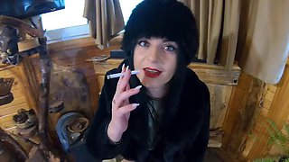 Deep Blow-job While Wearing Fur Coat and Shiny Boots 204