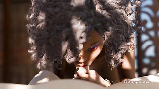 Captivating femme at sloppy blowjob dirt