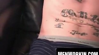 Raunchy dude drains off solo and pops all over himself