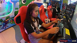 Young Thai cougar girlfriend jerks penis