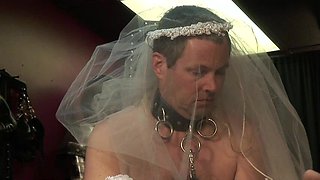 Tied up Groom Has to Watch His Wife Fuck Hard Cocks