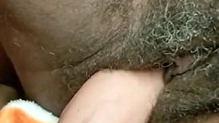 Stimulating My Clit Riding Big Dildo