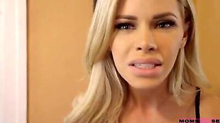 Horny milf Jessa Rhodes lets her stepson seduce her into a puffy lip blowjob and a stiffie ride in her cum hungry pussy