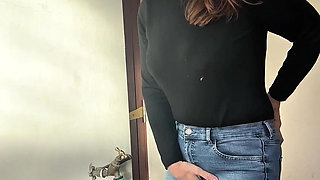 Locked Out of the Bathroom - Jeans Wetting