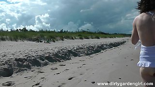 Self Anal Fisting on the Beach