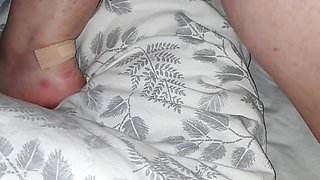 Step mom showing feet on camera and to her step son
