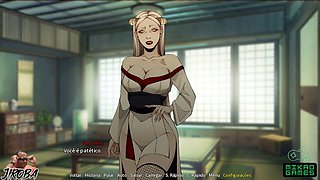 Internal ejaculation in an anime porn game featuring cartoon fun