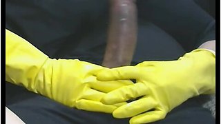 Smoking Wife In Yellow Rubber Gloves Drives Me Crazy 3