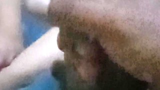 Cock Jerking in Front of New Maid