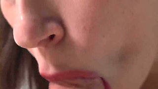 Stepmom Get Surprise Cum in Mouth When She Helps with Jerking to Step Son in Share Bed Before Fuck