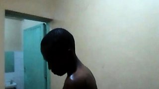 Real amateur African teen sucks boyfriend's cock on camera