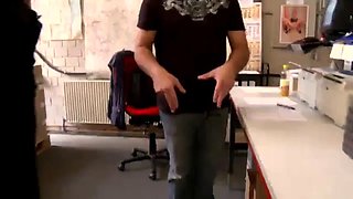 Ajx boss double handjob to warehouse guys