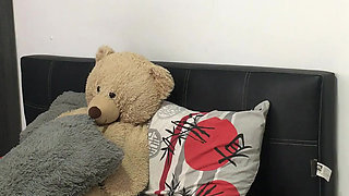 My friend in lingerie masturbates her pussy passionately.