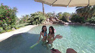 Threesome by the Pool