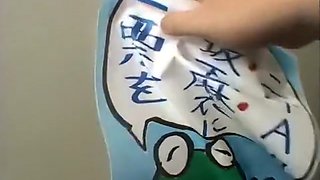 Kinky Japanese schoolgirl loves to get hot semen on her lovely face