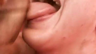 Blonde babe takes a monster black dong deep into her throat