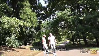 HUNT4K. Hot sex for money on couch culminates with awesome cumshot