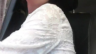 Julie squirts naked outside