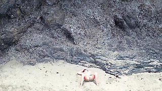 Naked Beauty on Beach - Drone POV Erotic Relaxation