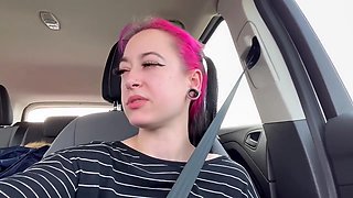Vlog # 1 First Public Drive-thru Orgasms, Shower + Pussy Shaving, Smoking + Blowjob, Real Orgasms!