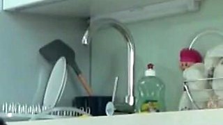 Seducing My 18 Years Old Stepsister on the Kitchen for Fuck Her Tight Pussy