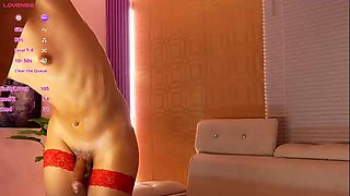 Tiny small tits shemale gets stuffed