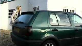 Amateur blonde cutie fucked hard in public