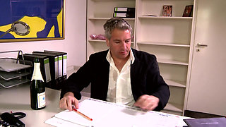 Blonde Babe Ass up Office Toy Play Wild Fuck