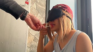 Japanese schoolgirl takes on a challenge with some coconut oil and a hot blowjob