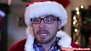 Bigbooty Tatooed Babe Rides Santa Cock