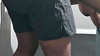 Step son pulled out his dick and fuck step mom on edge of the bed
