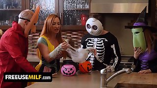 When it comes to halloween pranks, nobody is nicer than these three naughty stepsiblings - freeusemilf