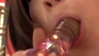 Asian Ariel Rose plays with toys, then masturbates and sucks black cock