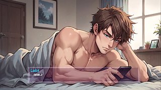 Anime redhead shows off while riding a BBC dildo in the shadows