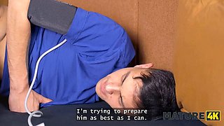 Mature4k. porn emergency and hot nurse’s dick sucking saved a sick guy