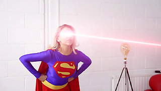Superheroines Wonder Woman Supergirl Power Girl and Marvel Girl Battle It Out