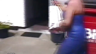 Outdoor vintage punishing from femdom woman