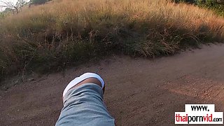 Cute amateur porn Thai teenage screwing outdoor