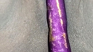 Stepsister Home Alone Masturbating Brinjal Cumout