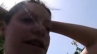 Close up pussy outdoors