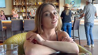Public shame? not for our blonde beauty! long hair flying, she masturbates boldly.