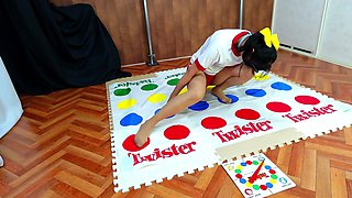 Trying Out Twister with a Vibrator Inserted While Enduring Orgasm