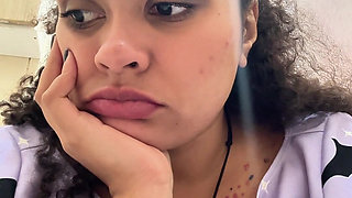 Gassy Milk-intolerant Girl on the Toilet and Farting