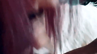 She Gives Me a Messy Blowjob on My Pierced Cock on the Ferry. I Cum in Her Mouth and Kiss Her, Licking the Cum