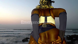 Halloween Might Be Over but This Naughty Bunny Still Needed to Play Under the Beach Morningsunrise