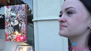Beautiful brunette gives great blow job in pov video