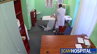 Busty blonde gets fucked by the doctor