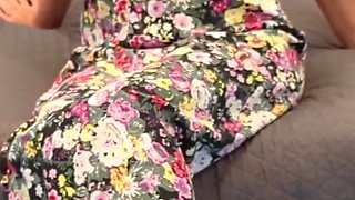 Floral Dress & Black Sandals & Glasses Try on