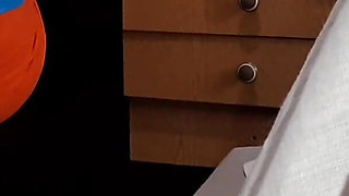 While My Neighbor Is Writing Her Term Paper, Her Girlfriend Seduces Me and We Cum at the Same Time